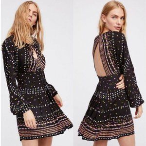 Free People Coryn Black Printed Dress 6